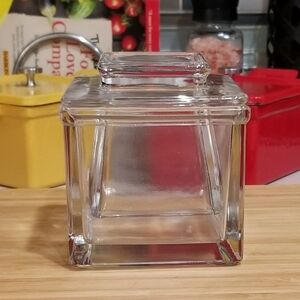 French Butter Crock Butter Bell‎ Square Clear Glass Butter Keeper